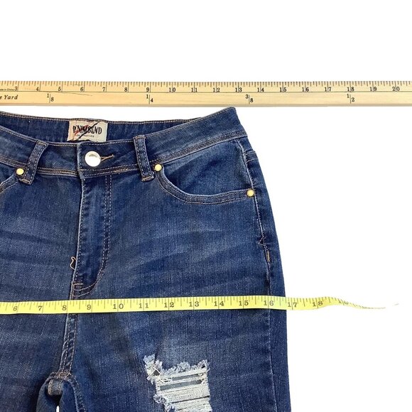 Denim Blvd Juniors Size 5 Blue Denim Distressed Skinny Jeans - Picture 6 of 8